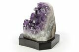 Grape Jelly Amethyst Geode With Wood Base - Uruguay #314202-2